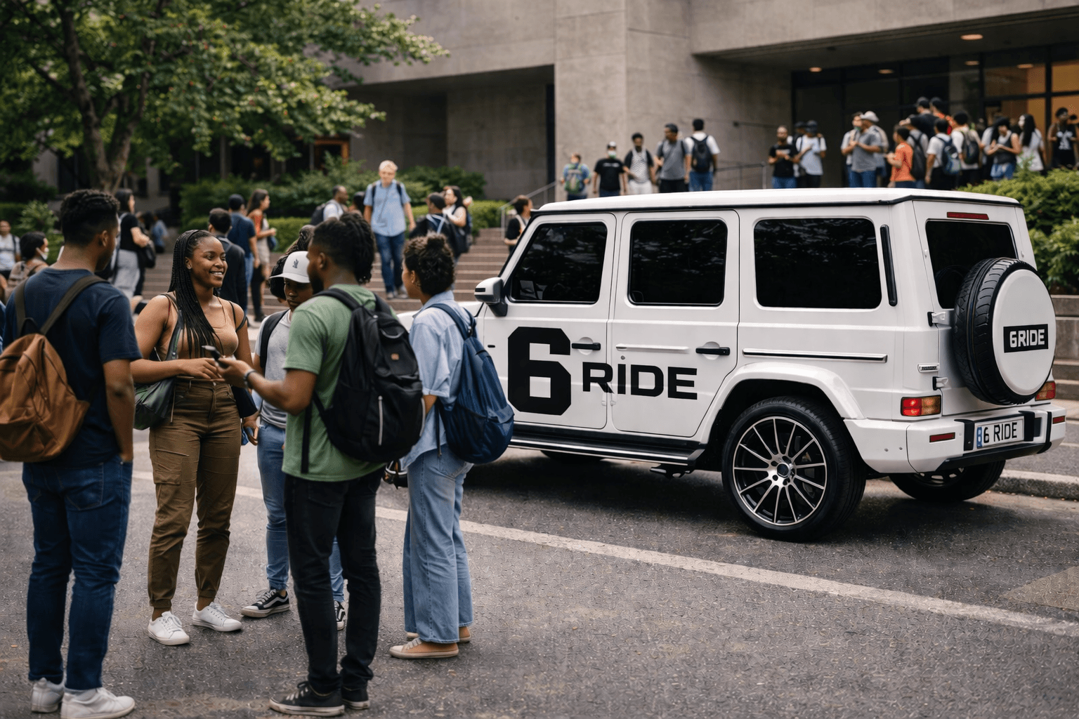 6ride campus student transport scene