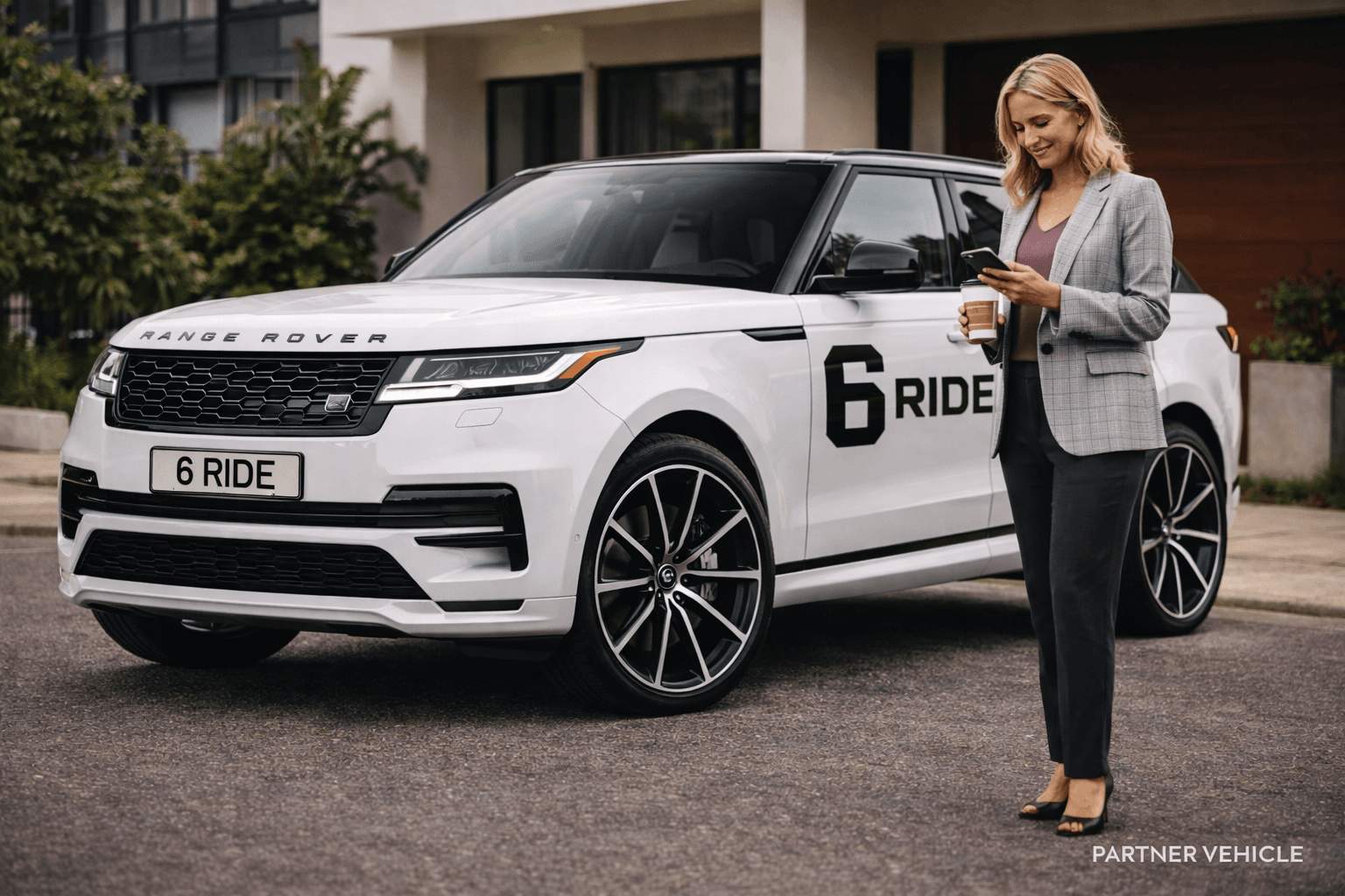 6ride partner Range Rover with female rider